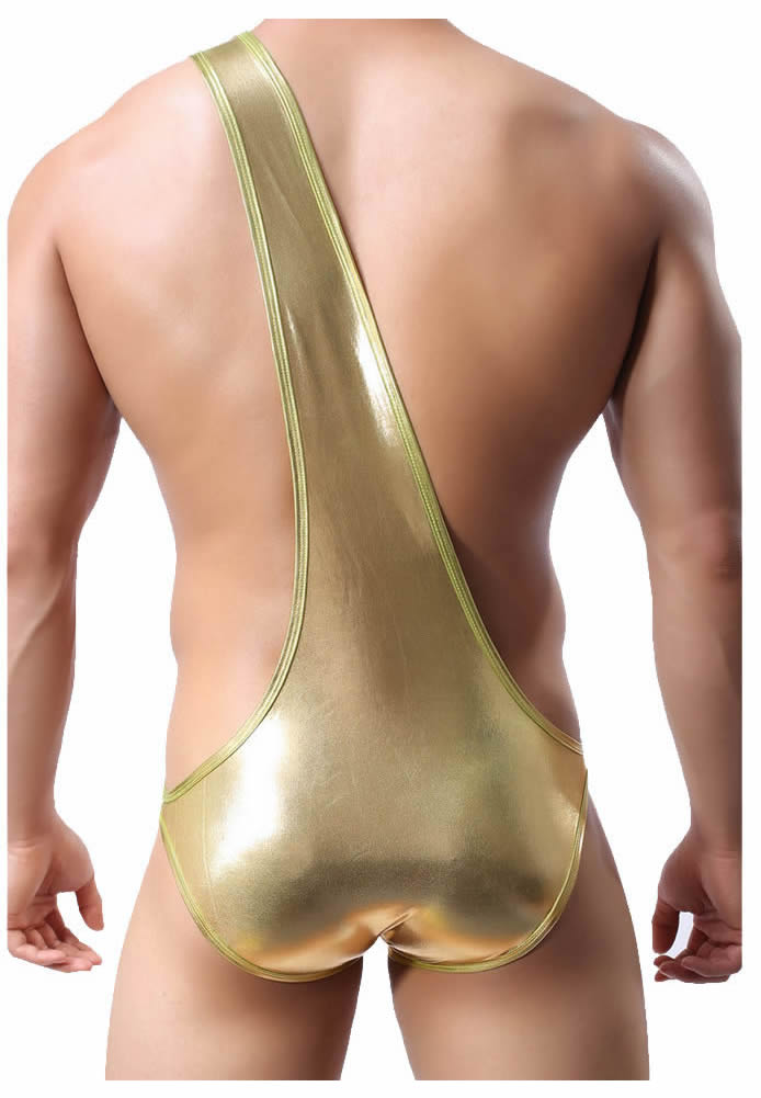 New Design Male Sexy Lingerie Vest Shorts Babydoll Gold Silver Color Men Hot Dancing Clubwear Costume Swimsuit Thong Underwear Brief